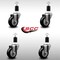Service Caster 3.5'' SS Black Poly Wheel Swivel 1-1/2'' Expanding Stem Caster Set, 4PK SCC-SSEX20S3514-PPUB-BLK-112-4 - alternate 3